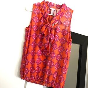 Orange and pink top shirt blouse